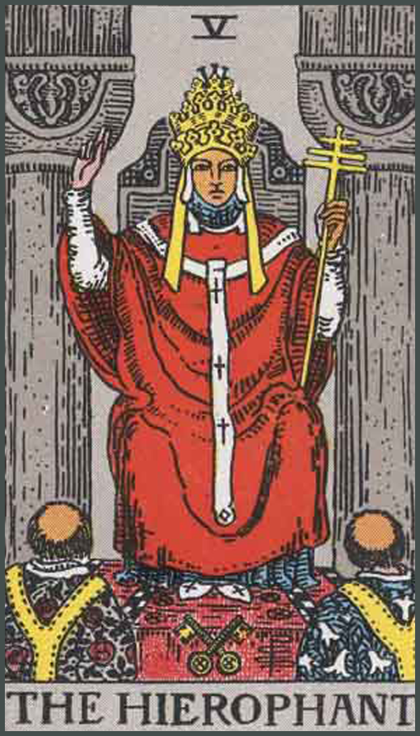 Tarot Cartes Majeures 5, Le Pape, Hiérofanten