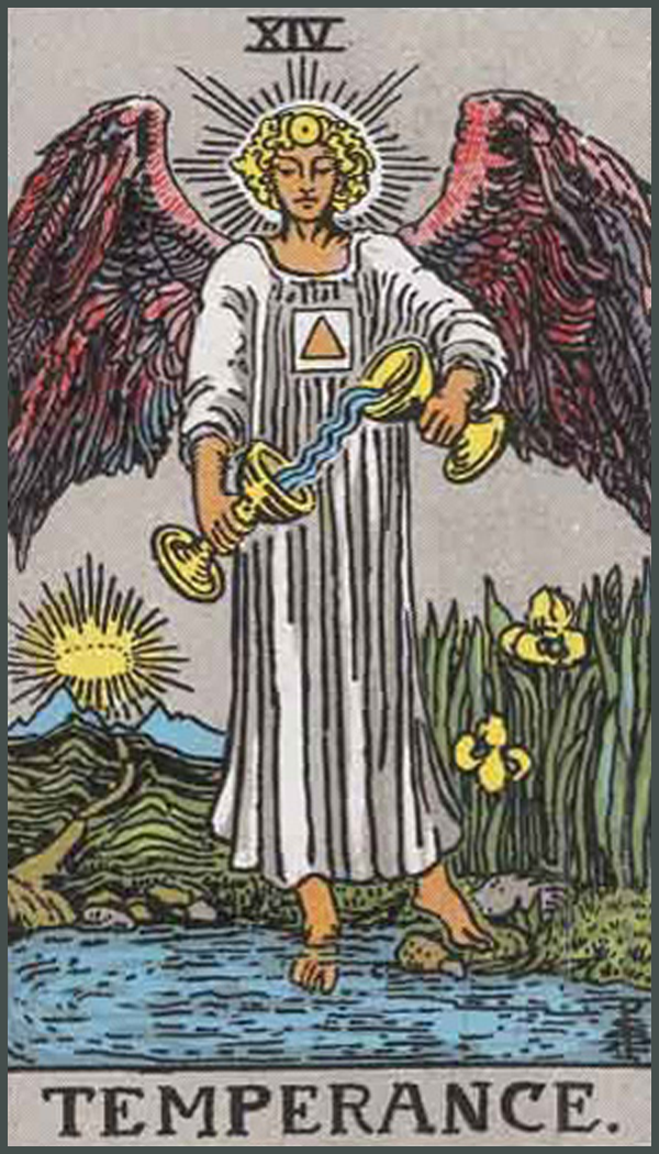 Tarot Cartes Majeures 14, la Tempérance